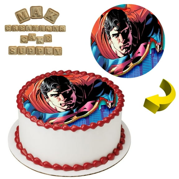 Superman Invincible  8" Round Edible Cake Topper ~ Can be used on 8", 9" or 10" Cakes
