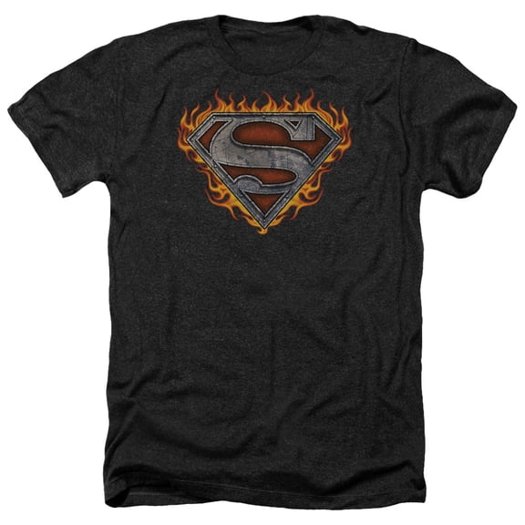 Superman - Iron Fire Shield - Heather Short Sleeve Shirt - Medium