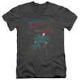 thumbnail image 1 of Superman It Tickles Adult V-Neck T-Shirt Charcoal, 1 of 1