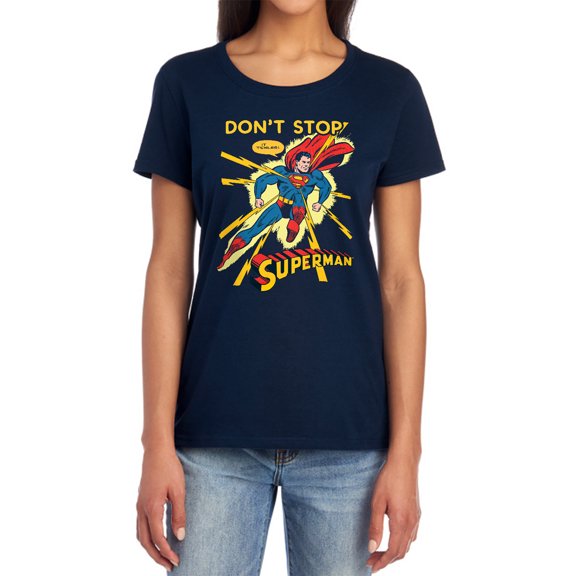 Superman It Tickles Women's T Shirt, Navy, Large