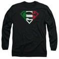 thumbnail image 1 of Superman Italian Shield Long Sleeve Adult 18/1 T-Shirt Black, 1 of 1