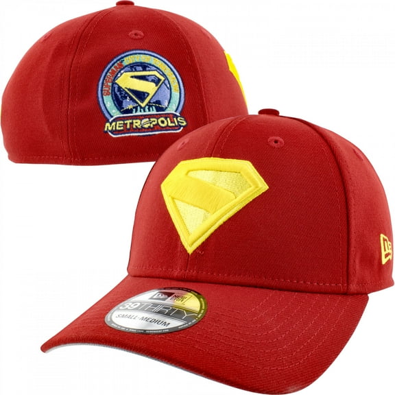 Superman James Gunn Cape Logo New Era 39Thirty Fitted Hat-Small/Medium