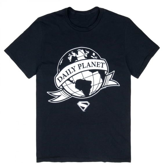 Superman James Gunn Daily Planet Logo Black Colorway T-Shirt-Medium
