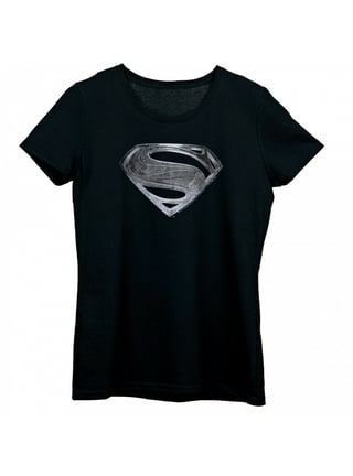 Superman Womens XL Might Lucky Sequined S Logo Short Sleeve Cotton