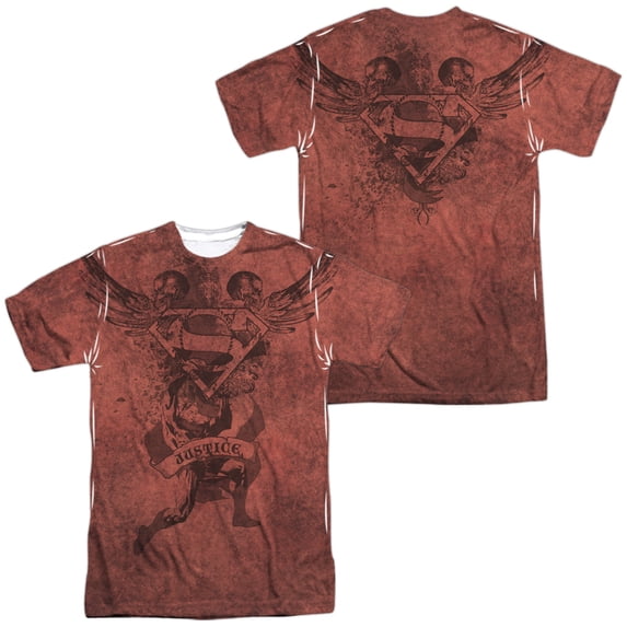 Superman Justice Upheld Unisex Adult Sublimated Costume T Shirt (Front/Back), Small Multicolor