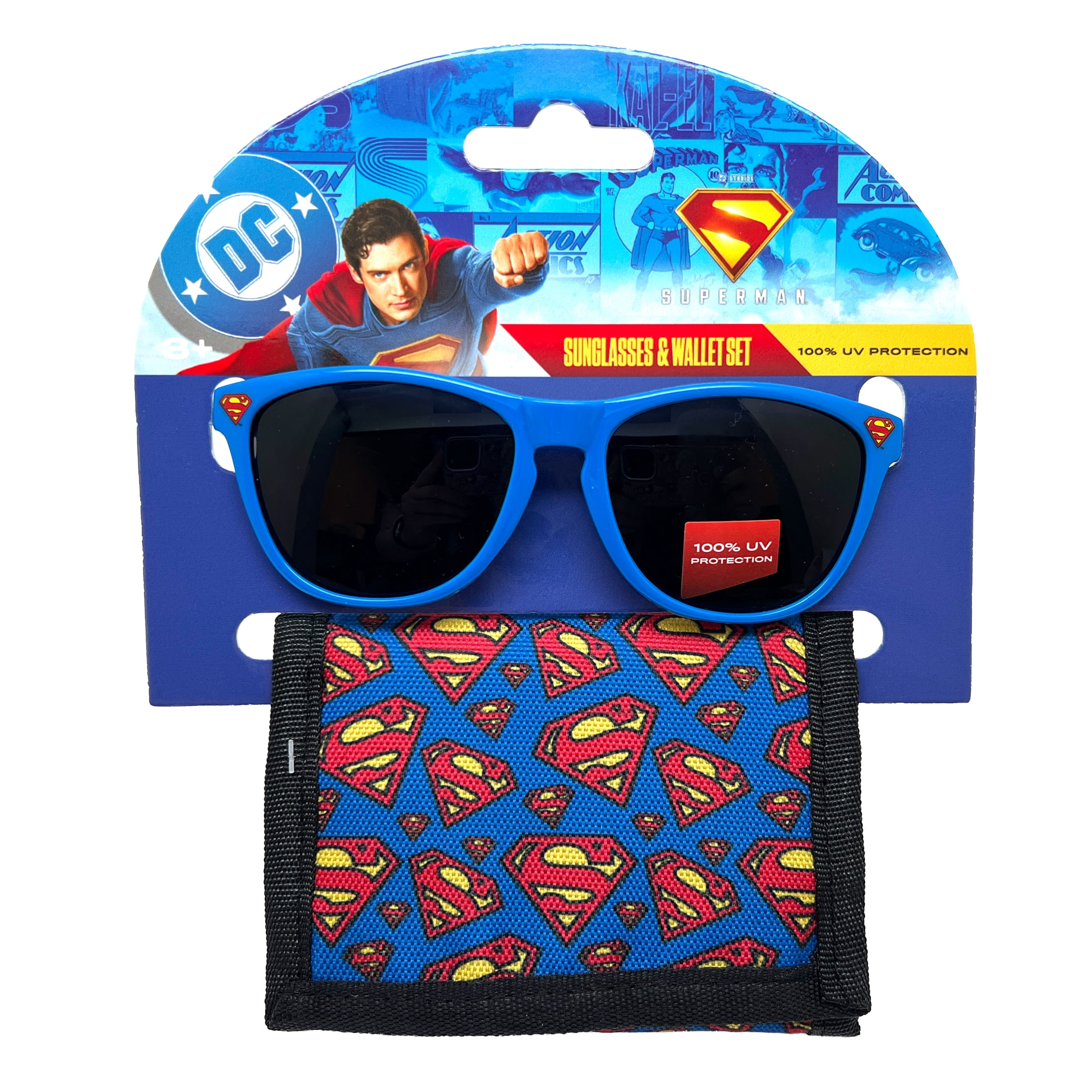 Superman Kid's Sunglasses and Wallet 2-Piece Set, Red
