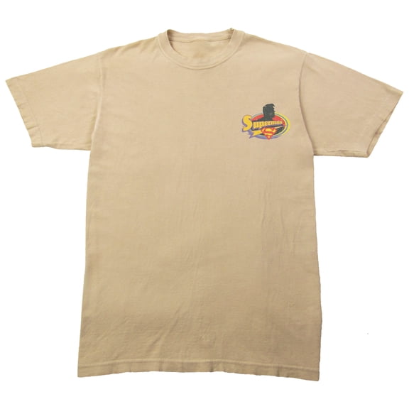 Superman Krypto & Superman Men's Sand Crew Neck Short Sleeve T-shirt-3XL