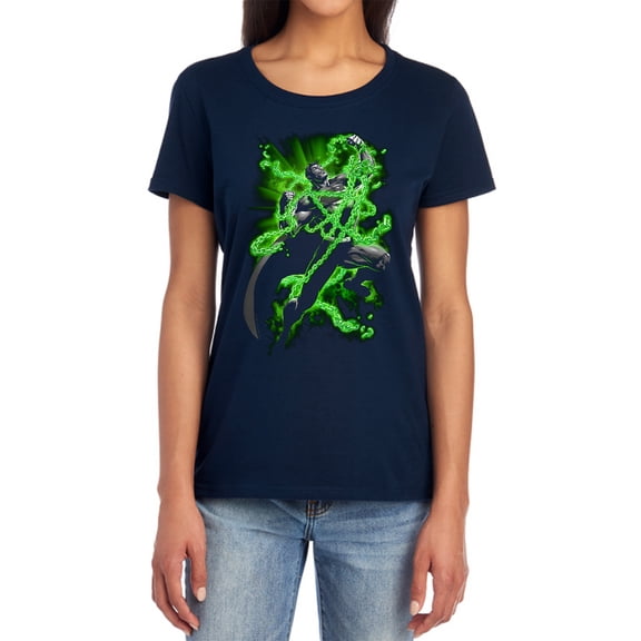 Superman Kryptonite Chains Women's T Shirt, Navy, X-Large