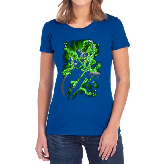 Superman Kryptonite Chains Women's T Shirt, Royal, Large