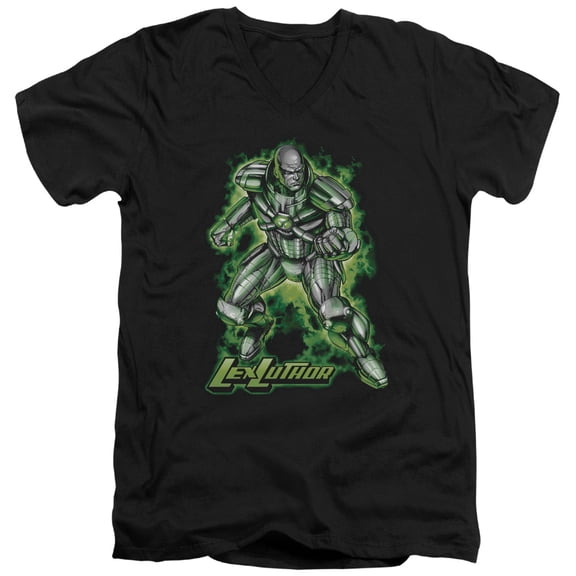 Superman Kryptonite Powered Adult V-Neck T-Shirt Black