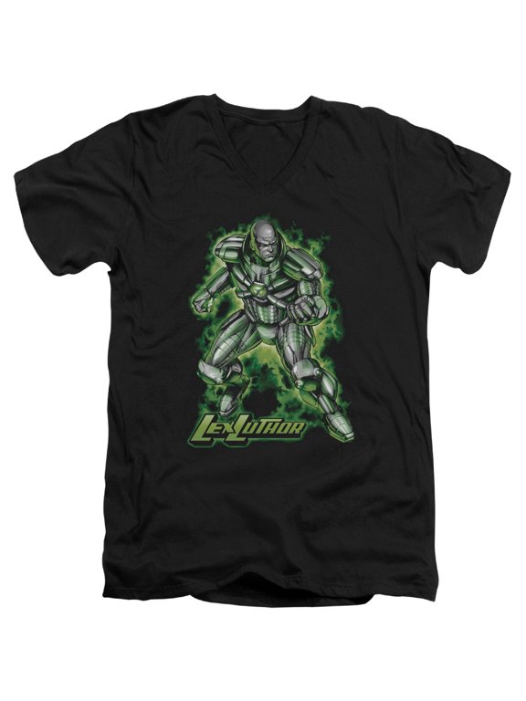 Superman Kryptonite Powered Adult V-Neck T-Shirt Black