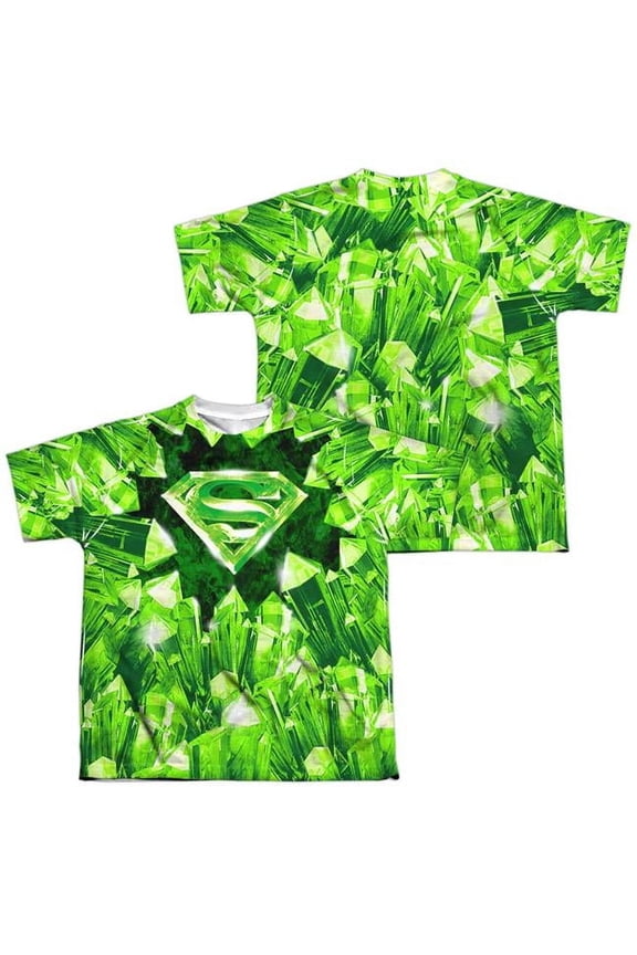 Superman - Kryptonite Shield (Front/Back Print) - Youth Short Sleeve Shirt - Large