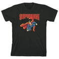 thumbnail image 1 of Superman Landing Crew Neck Short Sleeve Boys' Black T-shirt-Small, 1 of 4
