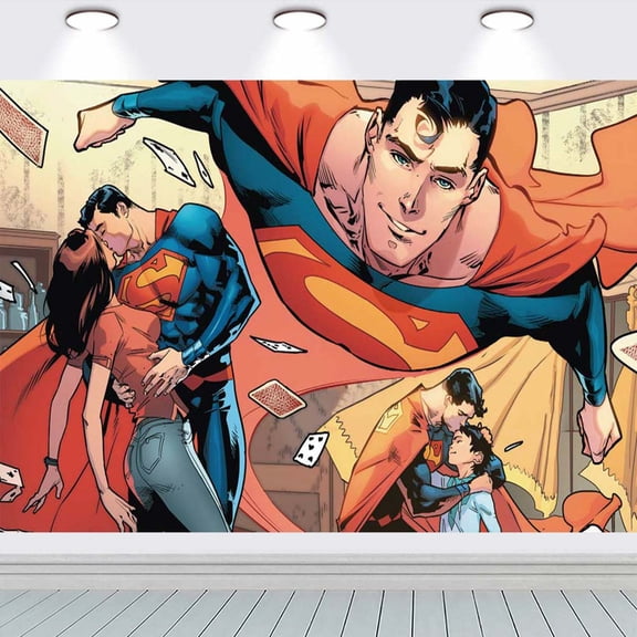 Superman Legacy school Banner Backdrop Background Taspestry Wall Decor Birthday Party Supplies Poster Fans