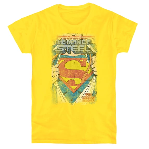 Superman Legendary Women's T Shirt, Yellow, Medium