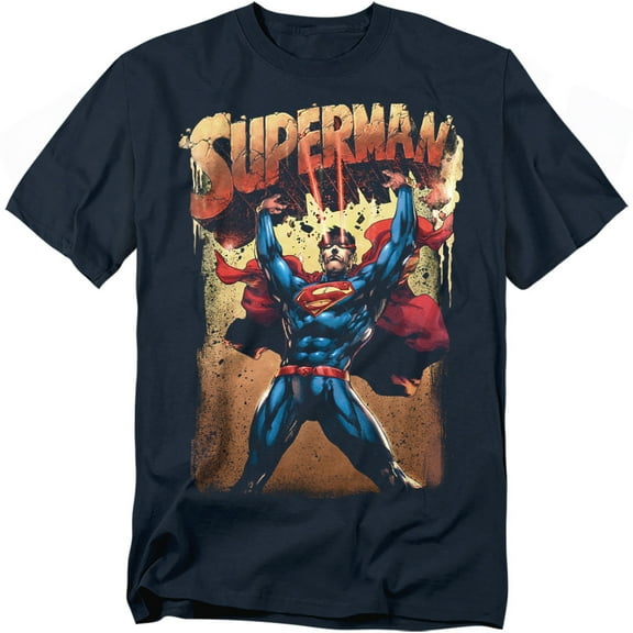 Superman T-Shirt Lift Up Unisex Graphic Tee For Men & Women Navy 