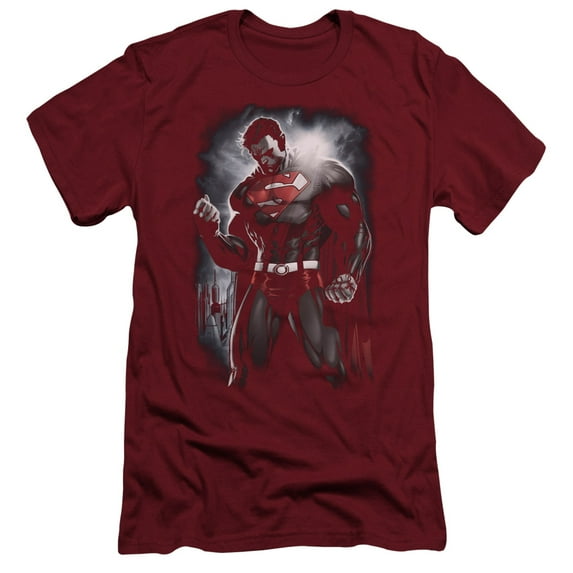 Superman Light Of The Sun Adult 30/1 T-Shirt Cardinal