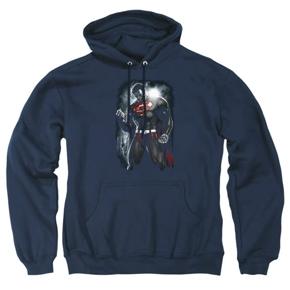 Superman Light of The Sun Unisex Adult Pull-Over Heather Hoodie, 2X-Large, Navy