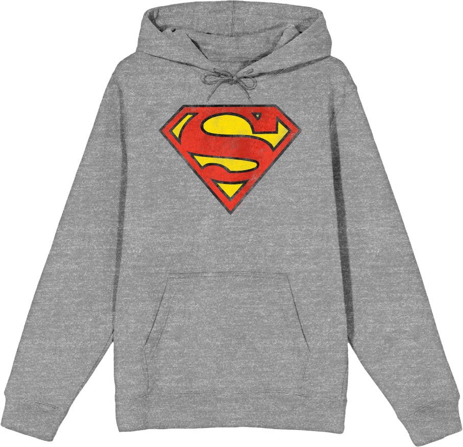 Superman Logo Adult Heather Gray Long Sleeve Hoodie-3XL - Walmart.com