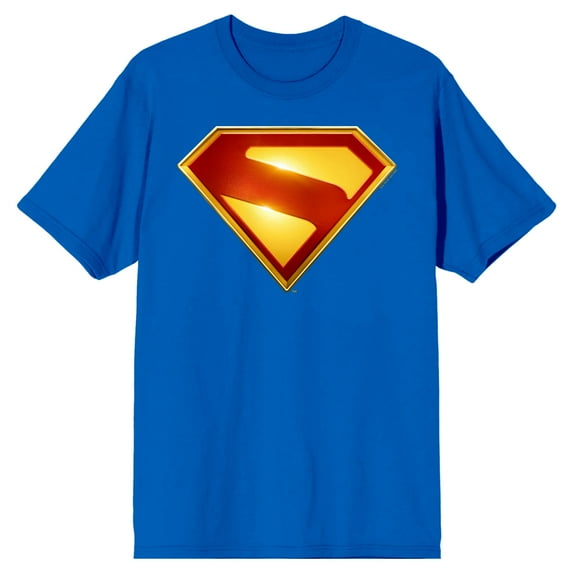 Superman Logo Adult Royal Blue Crew Neck Short Sleeve T-shirt-Small