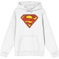 thumbnail image 1 of Superman Logo Adult White Long Sleeve Hoodie-XL, 1 of 6