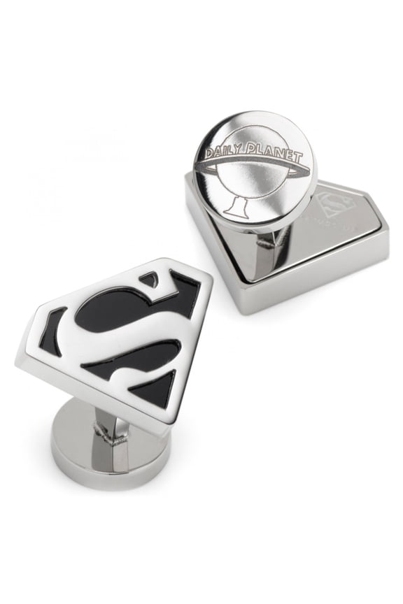 DC Superman Black Onyx Stainless Steel Cufflinks