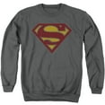 thumbnail image 1 of Superman - Logo Distressed Unisex Adult Crewneck Sweatshirt,Charcoal, Medium, 1 of 1