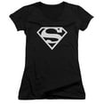 thumbnail image 1 of Superman Logo Junior Women's V-Neck T-Shirt Black, 1 of 1