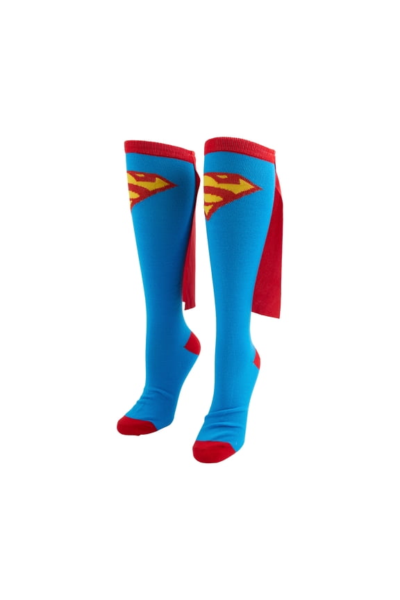 Superman Logo Juniors blue Knee High Cape Socks for Women