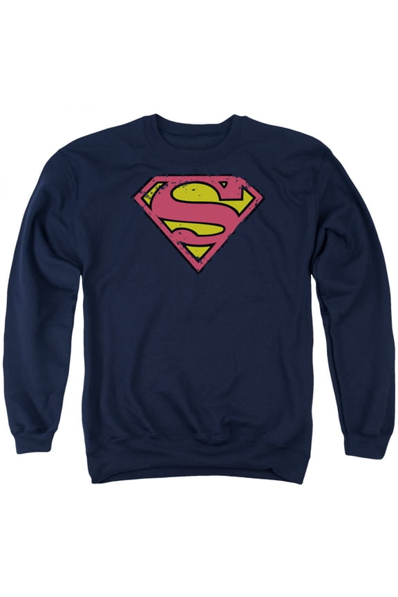 Logo Men's Blue Crewneck Sweatshirt-Small