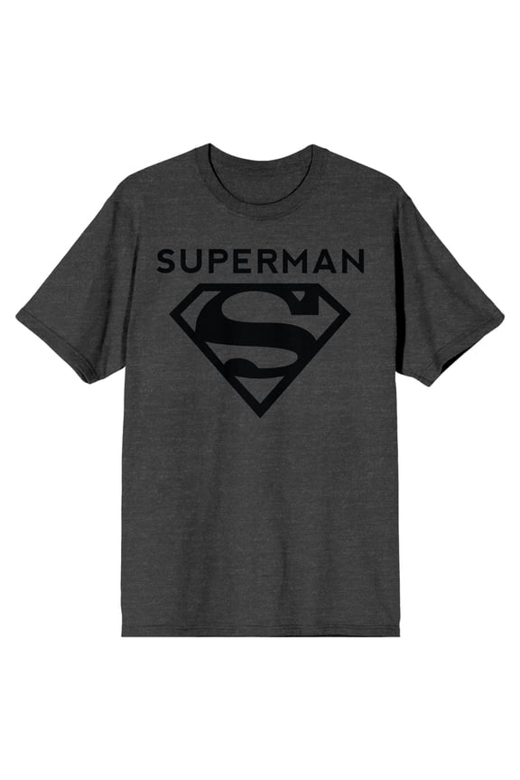 Superman Logo Men's Athletic Heather Gray T-Shirt-XXL