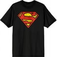 thumbnail image 1 of Bioworld Superman Logo Men's Black Tee - Classic DC Comic Graphic T-Shirt, Cotton-XXL, 1 of 5