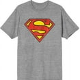 thumbnail image 1 of Bioworld Superman Logo Men's Heather Gray Tee - Classic DC Comic Graphic T-Shirt, Cotton-XS, 1 of 5