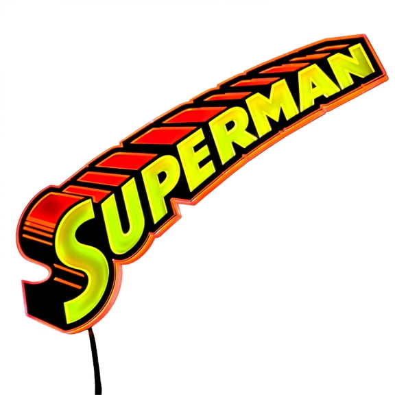 Superman Logo Table Lamp Or Mountable Wall Art With Dimmer