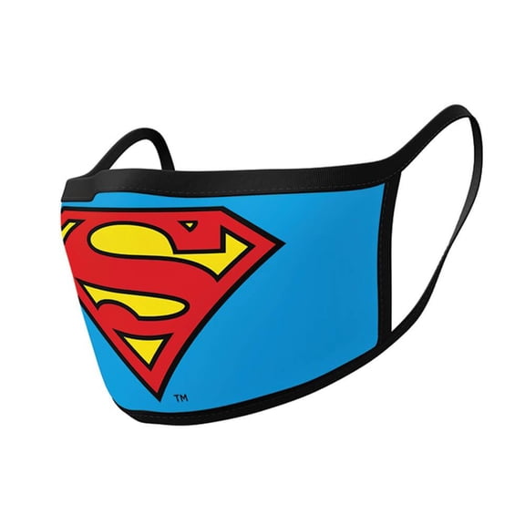 Superman Logo Triple Layer Cotton Fabric Face Mask 2PK