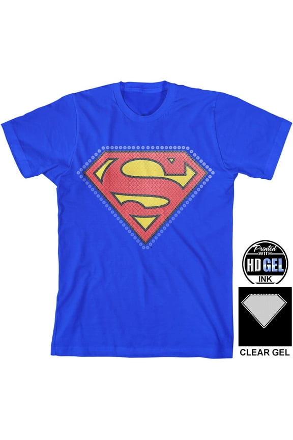 Superman Logo on Royal Blue Tee-XS
