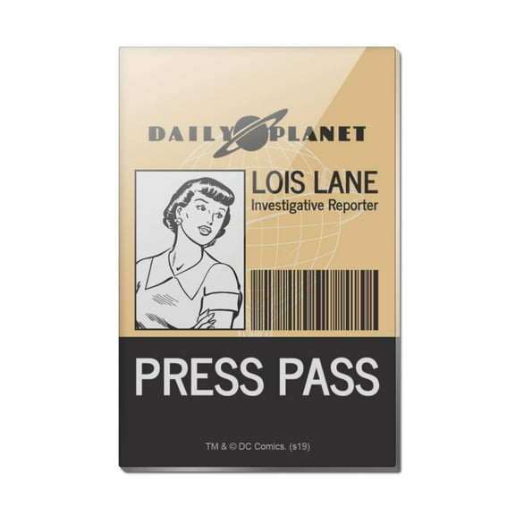 Superman Lois Lane Press Pass Rectangle Acrylic Fridge Refrigerator Magnet