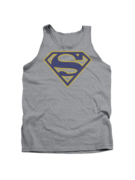 Superman Maize & Blue Shield Adult Tank Top Athletic Heather