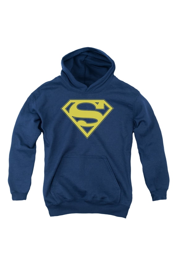 Superman - Maize & Blue Shield - Youth Hooded Sweatshirt - Medium