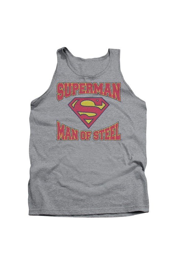 Superman Man Of Steel Jersey Adult Tank Top Athletic Heather