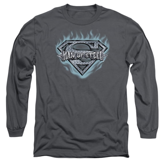 Superman - Man Of Steel Shield - Long Sleeve Shirt - XX-Large