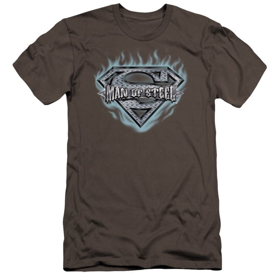 Superman - Man Of Steel Shield - Premium Slim Fit Short Sleeve Shirt - X-Large