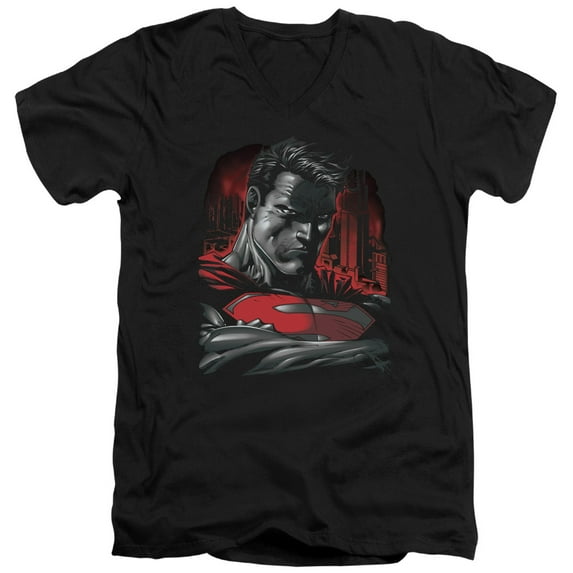 Superman - Man Of Steel - Slim Fit V Neck Shirt - X-Large