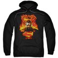 thumbnail image 1 of Superman Man On Fire Adult Pullover Hoodie Sweatshirt Black, 1 of 1