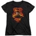 thumbnail image 1 of Trevco Sportswear SM1803-WT-4 Superman Man On Fire Womens Short Sleeve T-Shirt, Black - Extra Large, 1 of 2