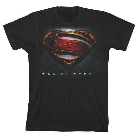 Superman Man of Steel 3D Logo Toddler Boy's Charcoal T-shirt-3T