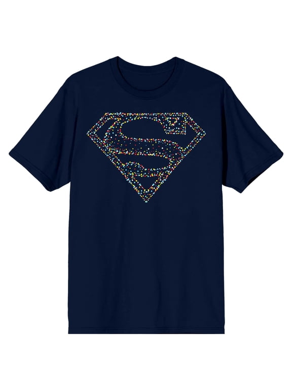 Superman Man of Steel Logo Men's Navy T-shirt-Large