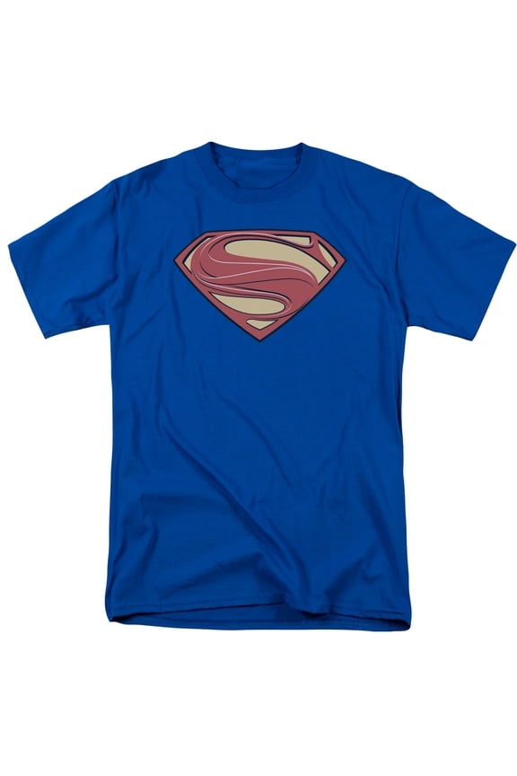 Superman Man of Steel Men's New Solid Shield Royal Blue T-Shirt XL