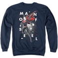 thumbnail image 1 of Superman Man of Steel Poster Unisex Adult Crewneck Sweatshirt, Navy, Medium, 1 of 4