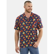 Superman Mens & Big Mens Graphic Timeline Logos Button-Up Shirt, Sizes S-3XL